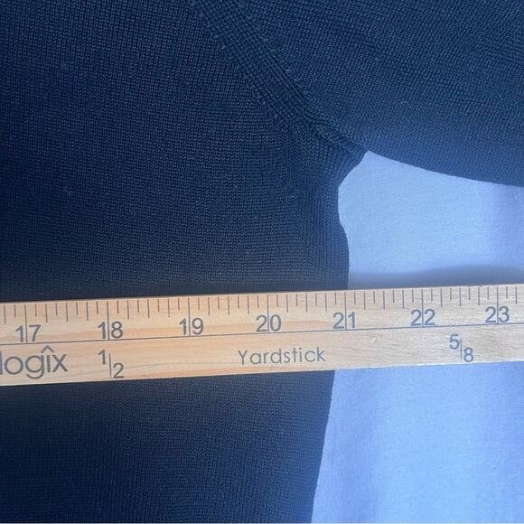 Psycho Bunny Merino Wool V Neck Sweater Mens Large Black Pullover Quiet Luxury - Picture 7 of 10